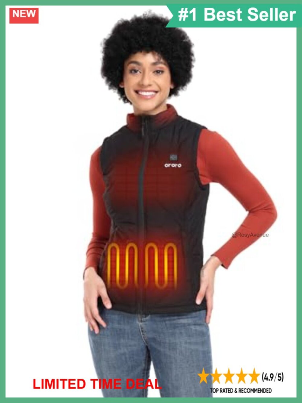 ORORO Quilted Lightweight Heated Vest Battery Rechargeable